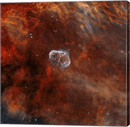 Framed Crescent Nebula with Soap-Bubble Nebula II Print