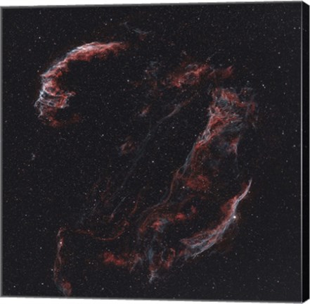 Framed Veil Nebula and its components Print