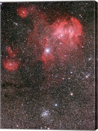 Framed Bat Nebula (IC 2948) and open star cluster NGC 3766, the Pearl Cluster Print