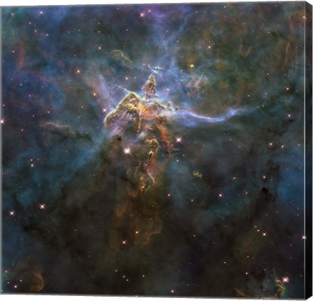 Framed Carina Nebula Star-Forming Pillars and Herbig-Haro Objects with Jets Print