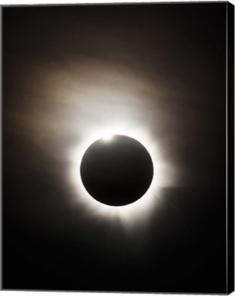 Framed Solar Eclipse with diamond ring effect, Queensland, Australia Print