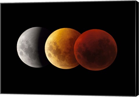 Framed Composite image of lunar Eclipse, Victoria, Australia Print