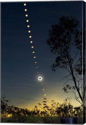 Framed Solar Eclipse composite, Queensland, Australia II Print