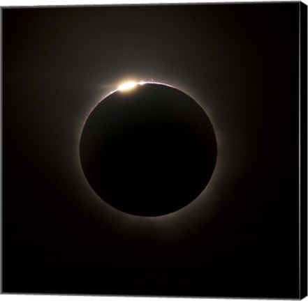 Framed Solar Eclipse with prominences and diamond ring effect Print