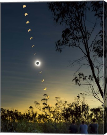 Framed Solar Eclipse composite, Queensland, Australia I Print