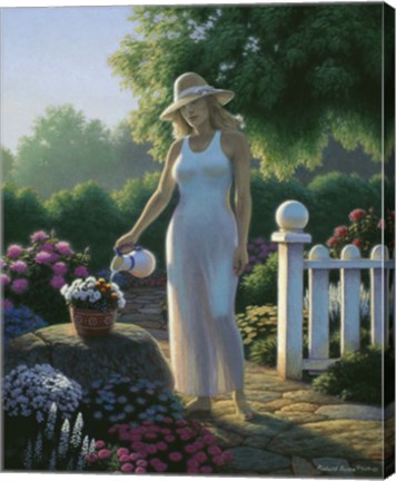 Framed Tending The Garden Print