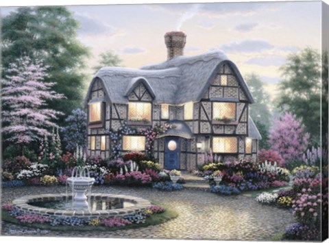 Framed Freeman Cottage Fountain Print