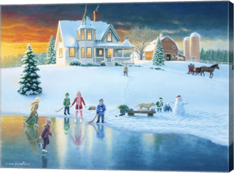 Framed Skating Pond Print