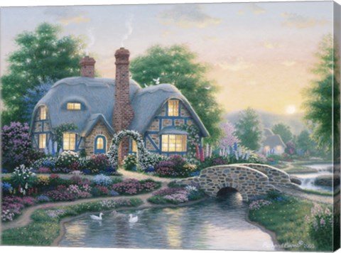 Framed Drake&#39;s Cottage Garden Print