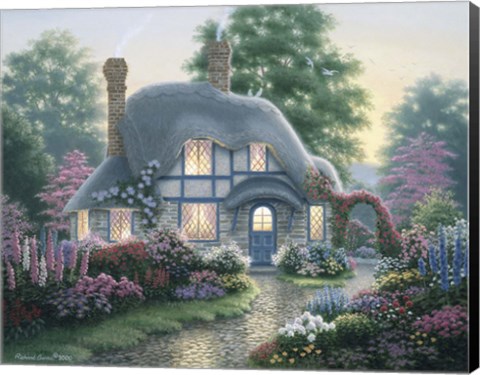 Framed Twilight At Tilden Cottage Print