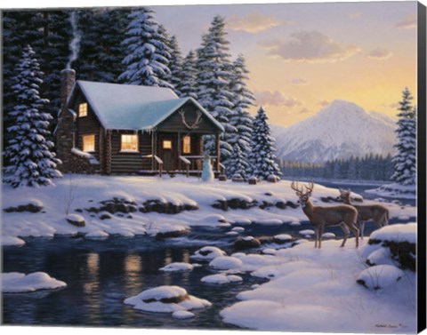 Framed White Tail Twilight Print