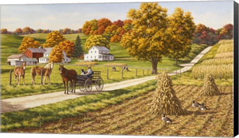 Framed Visiting The Neighbors Print