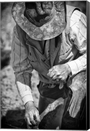 Framed Cowboy and His Hat Print