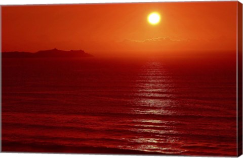 Framed Red Seascape Print