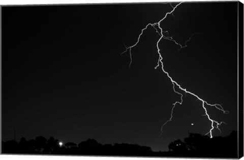 Framed Lightning Crashes Print