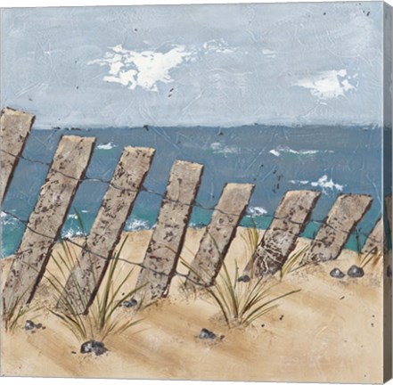 Framed Beach Scene Triptych II Print