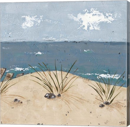 Framed Beach Scene Triptych III Print