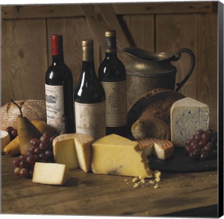 Framed Wine And Cheese 2 Print