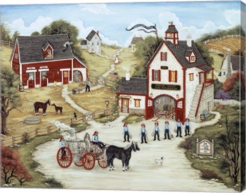 Framed Firemen Of Spring Valley Print