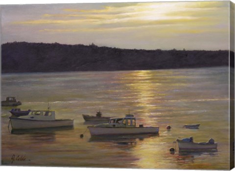 Framed Harbor Sunset Print