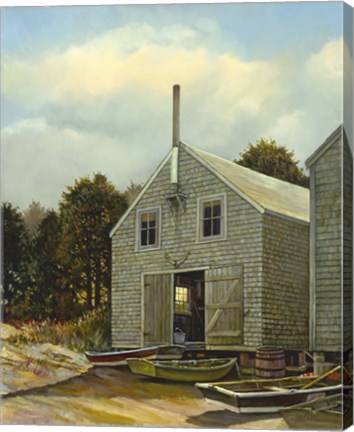 Framed Monhegan Fish House Print