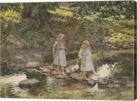 Framed Stepping Stones, 1893 Print