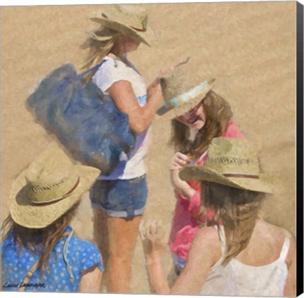 Framed Girls on the Beach Print