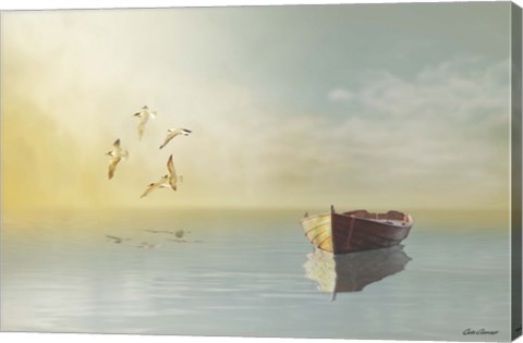 Framed Soft Sunrise on the Beach 11 Print