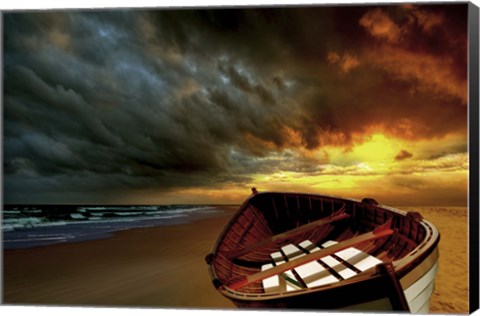 Framed Soft Sunrise on the Beach 9 Print