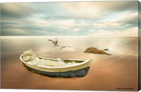 Framed Sunrise on the Beach Print