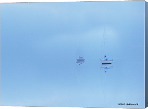 Framed Calm in Blue Print