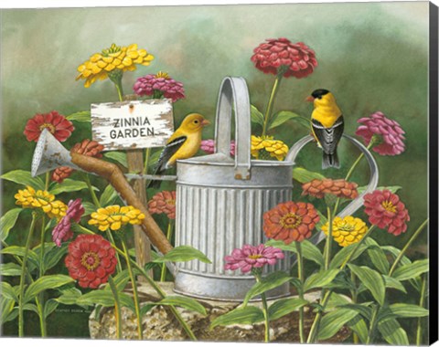 Framed Zinnia Garden Print