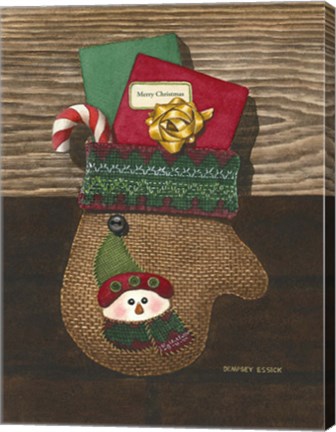 Framed Christmas Mitten Print