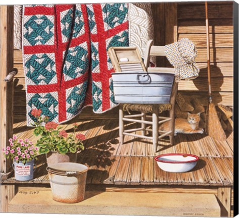 Framed Miss Jane&#39;s Washday Print