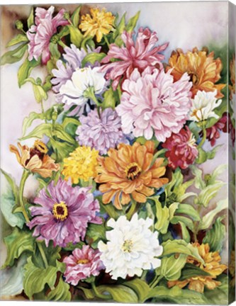 Framed Zinnias Standing Tall Print