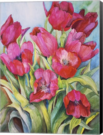 Framed Red Tulips Print