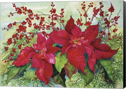 Framed Red Poinsettia Print