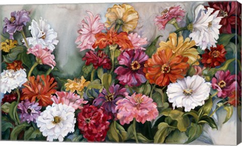 Framed Zinnias Print