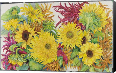 Framed Sunflowers And Amaranth Print