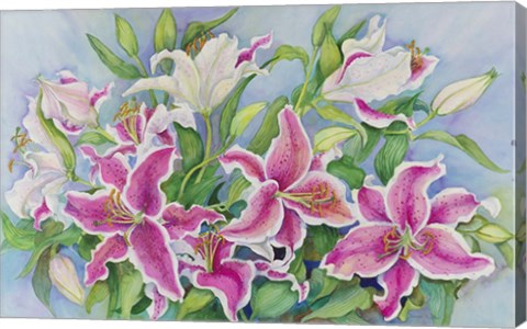 Framed Lilies And Buds Print