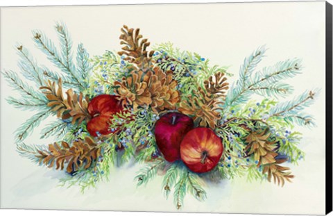 Framed Winter Greens With Apples Print
