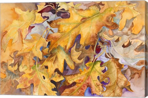 Framed Windblown Leaves Print