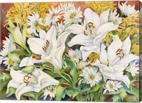 Framed Lilies and Daisys Print