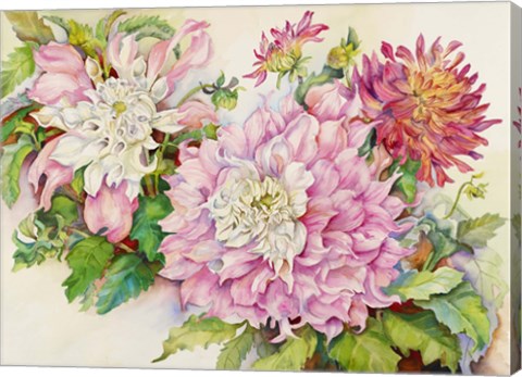 Framed Blushing Dahlias Print