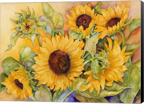 Framed Cutting of Sunflowers Print