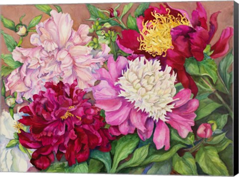 Framed Cheryl&#39;s Peony Garden Print