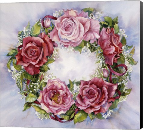 Framed Rose Wreath Print