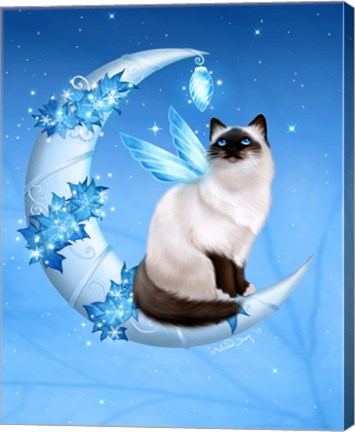 Framed Winter Moon Cat Print