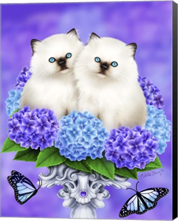 Framed Cats of Spring Print