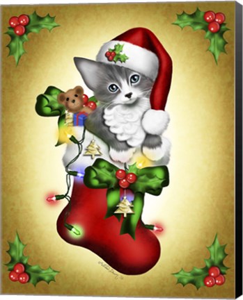 Framed Santa Paws Print